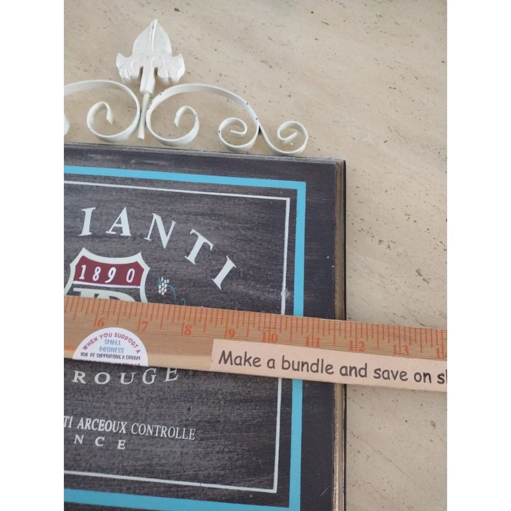 Vintage Chianti Vin Rouge Decor Plaque Wine Decor France Metal‎ Wood France